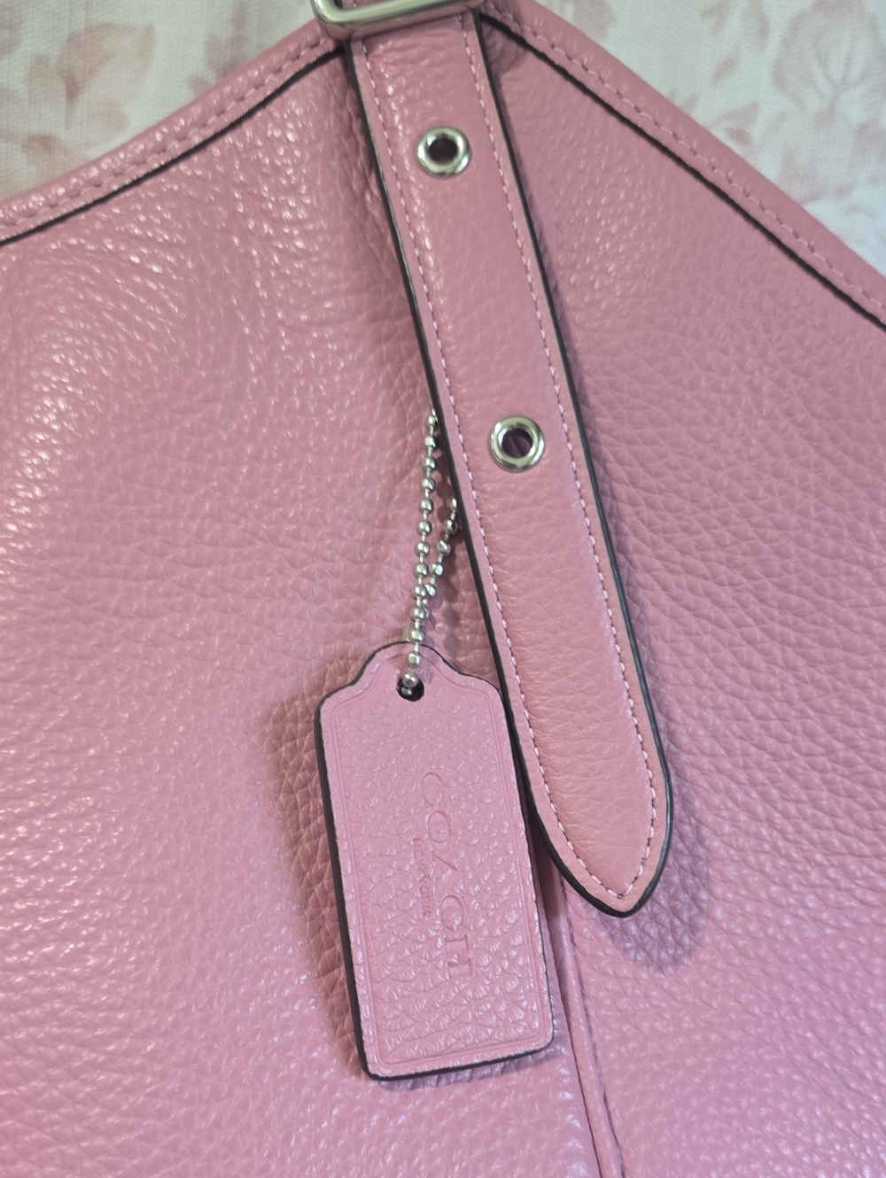 Coach Dusty Pink Pebbled Leather Shoulder Tote - Picture 3 of 8